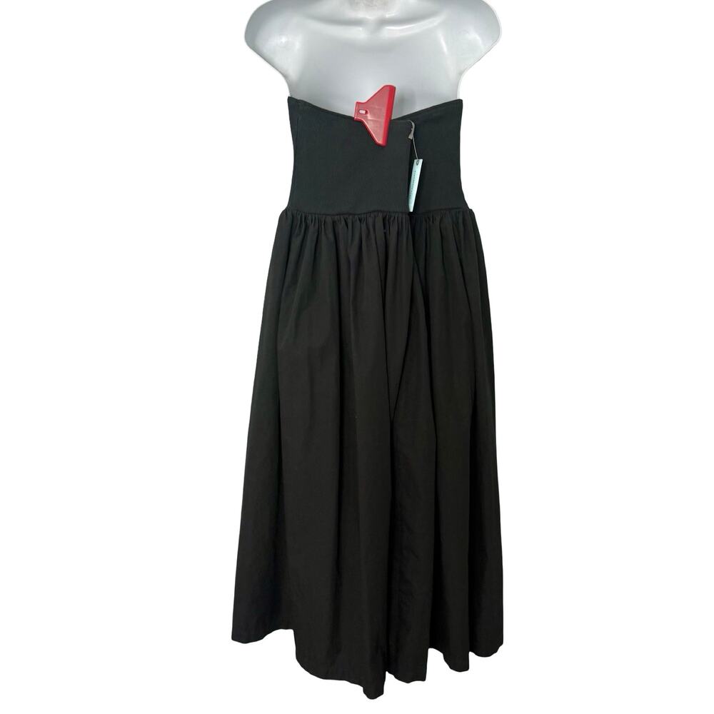 Anthropologie Black Strapless Basque Waist A-Line Midi Dress size 1X NEW Tags - Picture 6 of 12